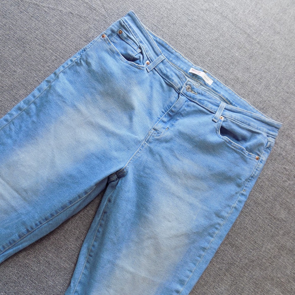 Signature Levi Strauss Boyfriend Jeans Womens 20 Light Blue Good Stretch Tapered